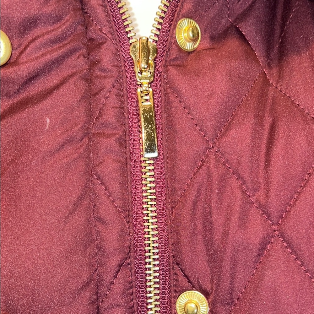 Charter Club Women’s Burgundy Puffer Jacket Quilted Insulated Gold Hardware SZ M - Picture 5 of 16